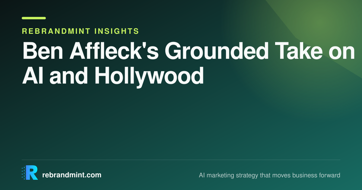 Ben Affleck's Grounded Take on AI and Hollywood's Creative Evolution